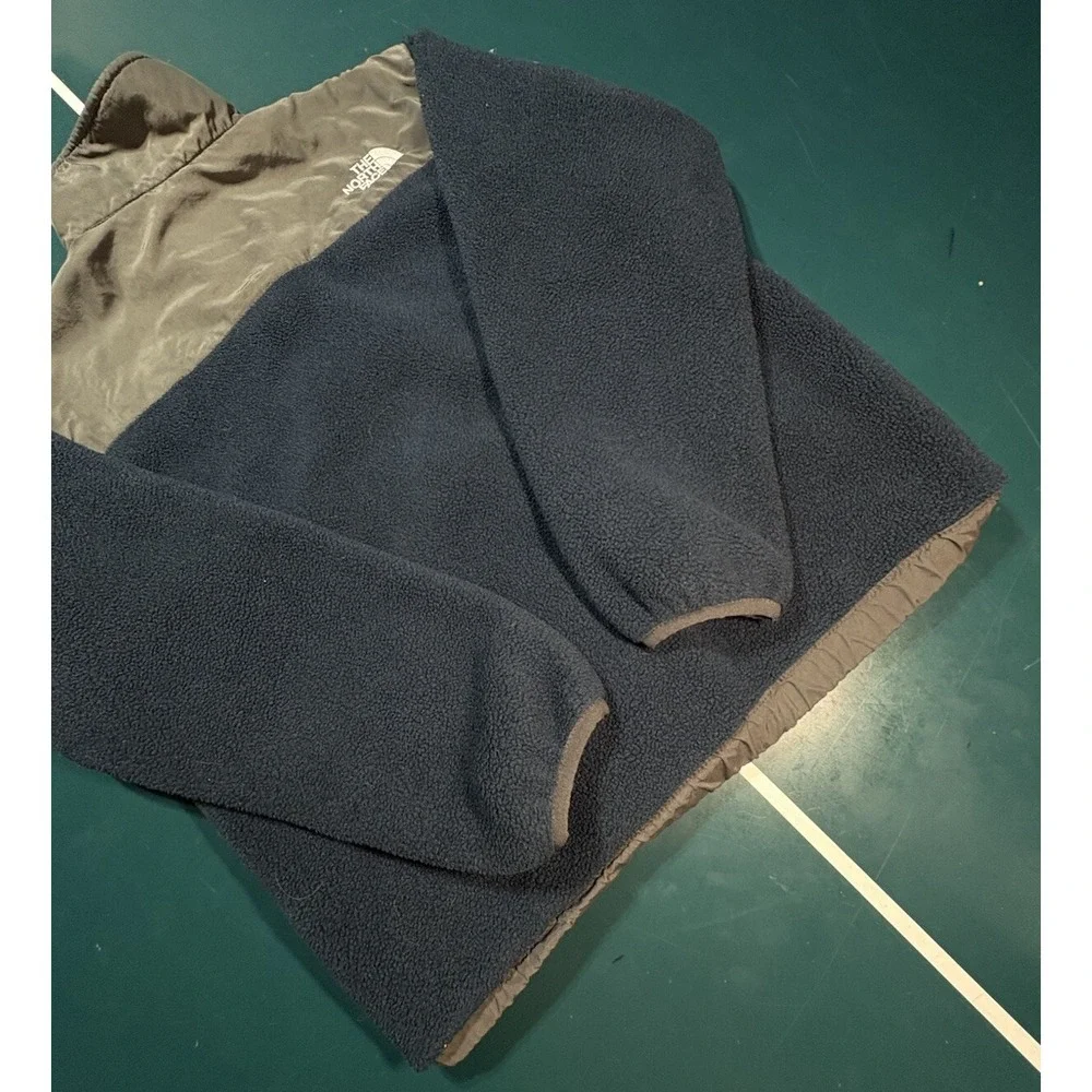 North Face Jacket Youth Large Gray Blue Fleece Polartec Denali‎ Boys